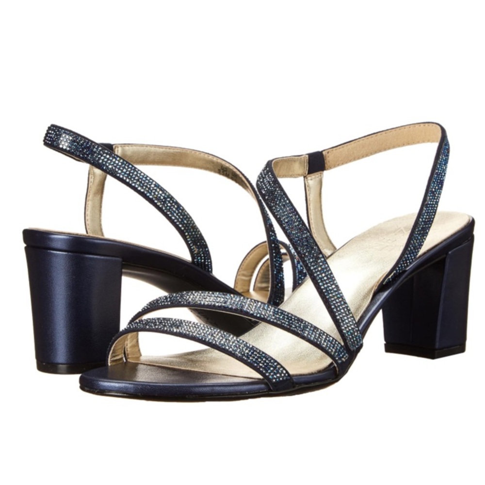 Naturalizer womens Vanessa Bling Strappy Heeled Sandal French Navy size …